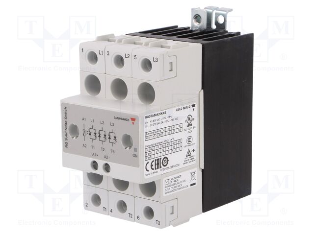 CARLO GAVAZZI CONTACTOR EDO SOLIDO 3F 20A 42-660V CTRL 20-275VUC