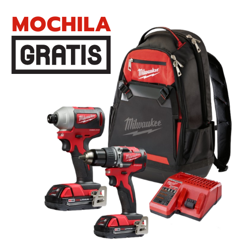 MILWAUKEE KIT BRUSHLESS DE ROTOMARTILLO Y ATORNILLADOR + MOCHILA