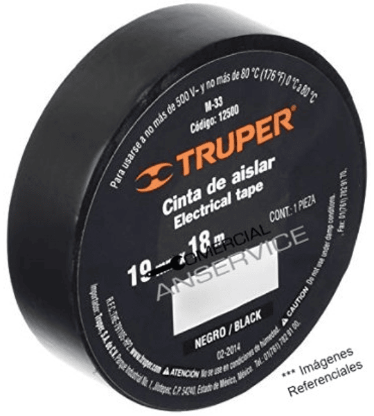TRUPER CINTA DE AISLAR NEGRA 19mmX18MTS