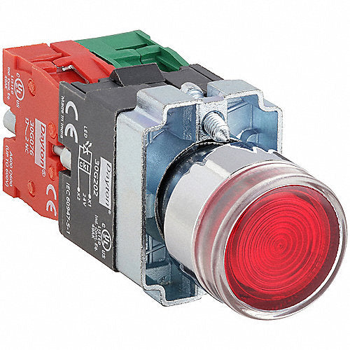 SIEMENS 30mm BOTON HONGO ILUMINADO ROJO 24VAC/DC JALAR P/DESENC