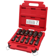 MILWAUKEE JUEGO DE 12 PIEZAS DE CUBOS PROFUNDOS BOCA DE 1/2"