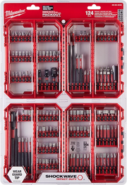 MILWAUKEE SET DE PUNTAS DE IMPACTO SHOCKWAVE DE 124 PIEZAS