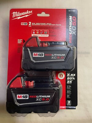 MILWAUKEE BATERIA M18 REDLITHIUM XC5.0 CON CAPACIDAD EXTENDIDA PA