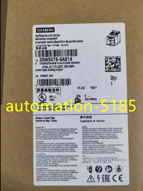 SIEMENS ARRANCADOR SUAVE SIRIUS 200-480V 470A AC110-250V