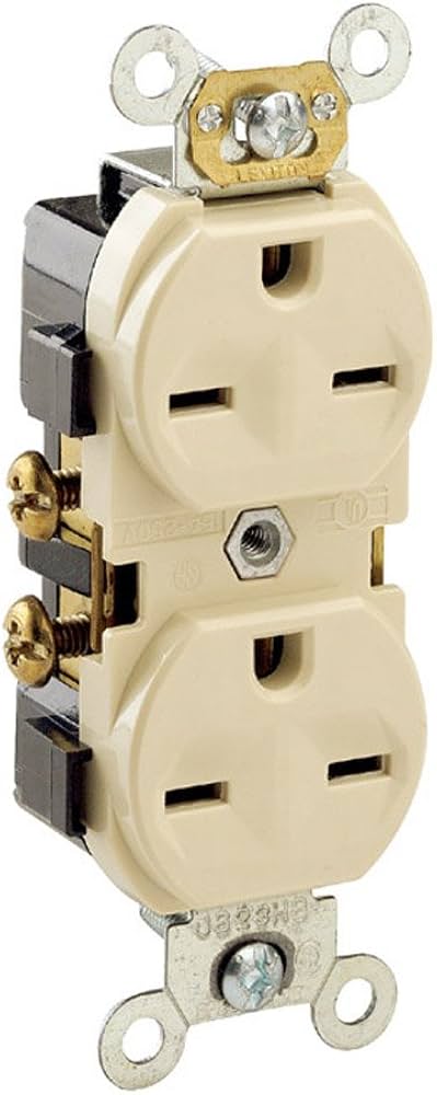 LEVITON RECEP DPLEX 15A 250V 2P3H NEMA 6-15R MARFIL