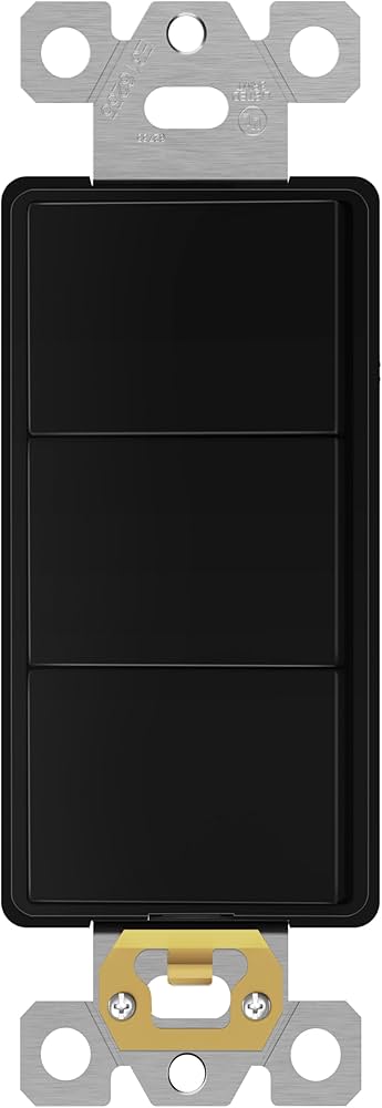 LEVITON INTERRUPTOR TRIPLE 15A-120V DECORA NEGRO (NO INCLUYE PLAC