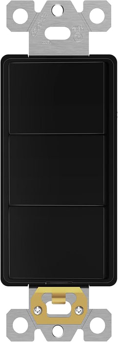 LEVITON INTERRUPTOR TRIPLE 15A-120V DECORA NEGRO (NO INCLUYE PLAC