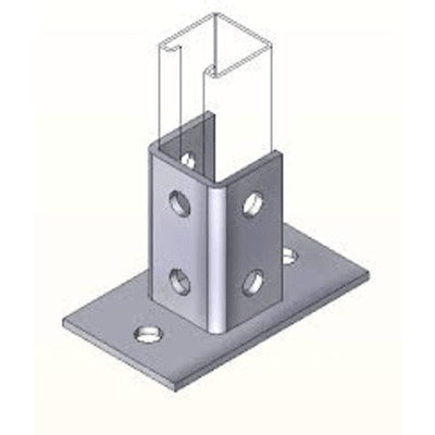 ANCLO BASE RECTANGULAR PERFIL SENCILLO 2 PERFORACIONES