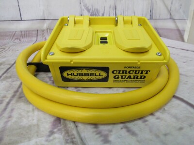 HUBBELL CIRCUIT GUARD EXTRA HEAVY DUTY PLUGS PORTABLE GFCI WITH M