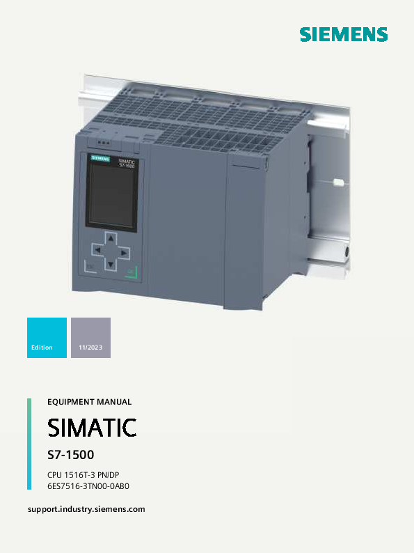 SIEMENS SIMATI S7-1500 CPU 1515T-2 PN MEM T 1.5MB DATOS 4.5MB