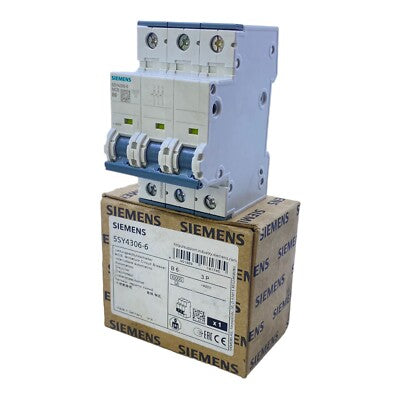 SIEMENS INT TERMOMAG P/RIEL 3P 6A B 10kA 440VAC 72VDC