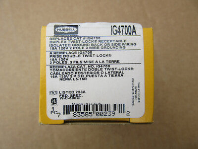 HUBBELL RECEPTACULO PRUEBA ATM GFCI 15A 125V 2P 3CABLES 5-15R NEG