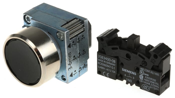 SIEMENS 3SB3 BOTON PULSADOR METAL NEGRO
