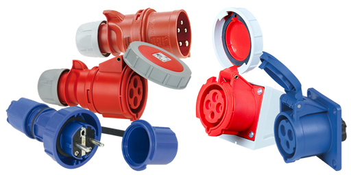 MARNO BASE AEREA 3P+N+T 6H 125AMP 400V IP67 ROJO