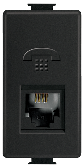 QUINZIÑO MX TOMA DE TELEFONO DE 4 HILOS NEGRO MATE
