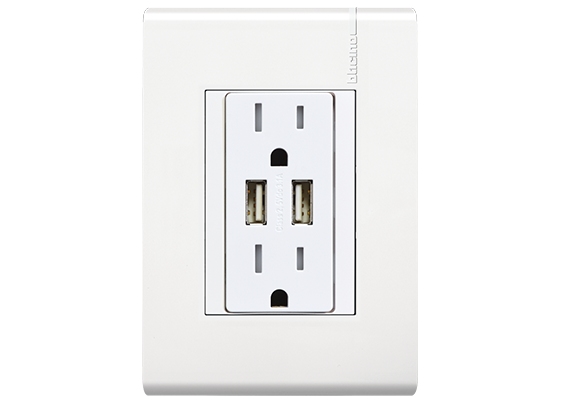 QUINZIÑO MX TOMACORRIENTE DPLEX 2P+T 2 CARGADORES USB A+C 3.1A 3