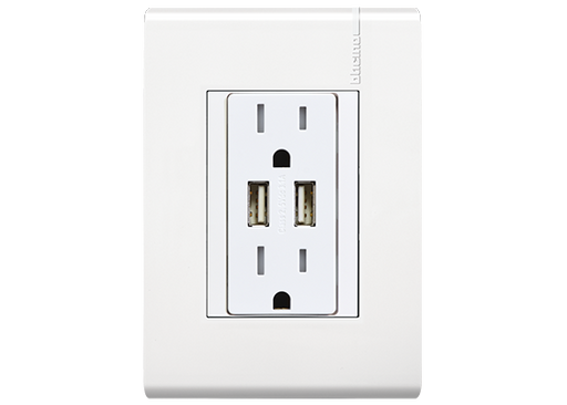 QUINZIÑO MX TOMACORRIENTE DPLEX 2P+T 2 CARGADORES USB A+C 3.1A 3