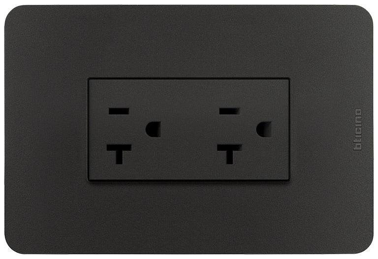 QUINZIÑO GO TOMACORRIENTE DUPLEX FALLA A TIERRA 20A 127V C/PLACA NEGRO