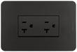 QUINZIÑO GO TOMACORRIENTE DUPLEX FALLA A TIERRA 20A 127V C/PLACA NEGRO