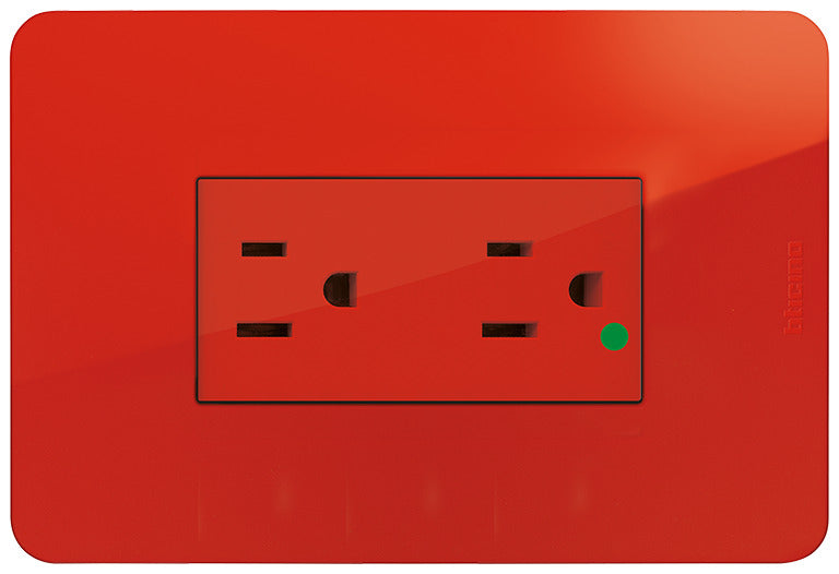 QUINZIÑO GO TOMACORRIENTE DUPLEX GRADO HOSP 15A 127V C/PLACA ROJO