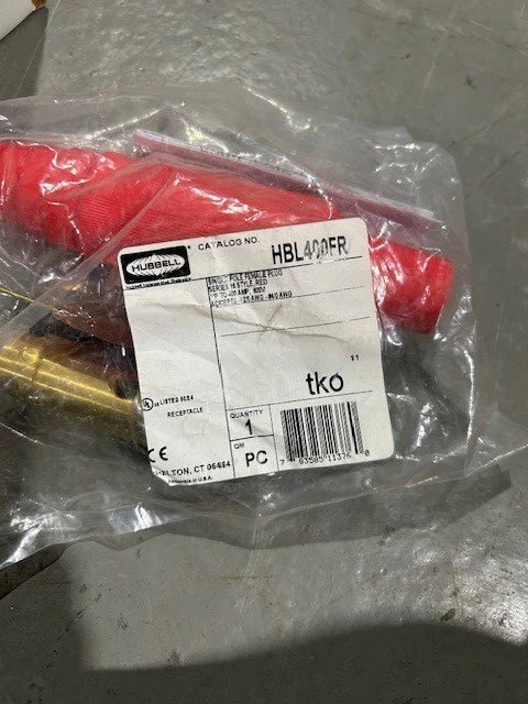 HUBBEL CONECTOR UNIPOLO 400ª 600V MACHO CA/CC ROJO