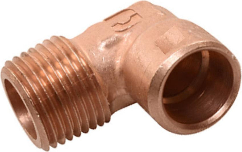 CODO PIPA COBRE 90° ROSCA EXTERIOR 19mm 3/4""