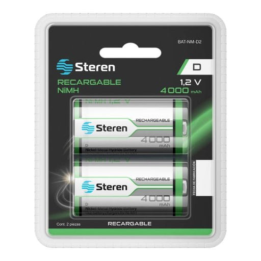 STEREN BLISTER PILA RECARGABLE TAMAÑO D NiMH 4000 mAh
