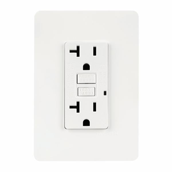 ORIGEN CONTACTO DUPLEX 2P T GFCI CON PLACA BLANCO