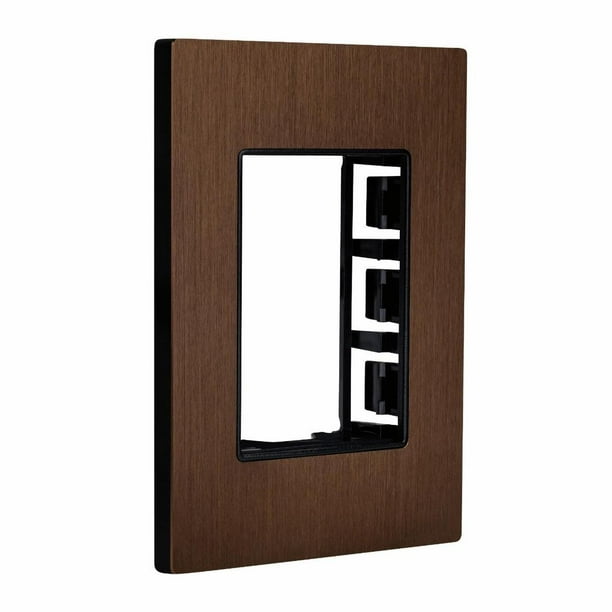 ESTEVEZ PLACA 3 VENTANAS ALUMINIO BRONCE CEPILLADO SQUARE