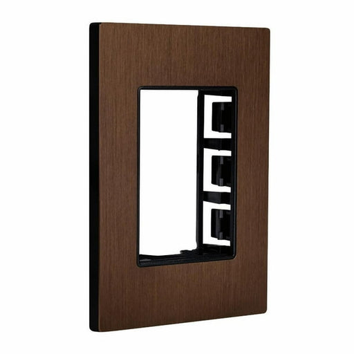 ESTEVEZ PLACA 3 VENTANAS ALUMINIO BRONCE CEPILLADO SQUARE