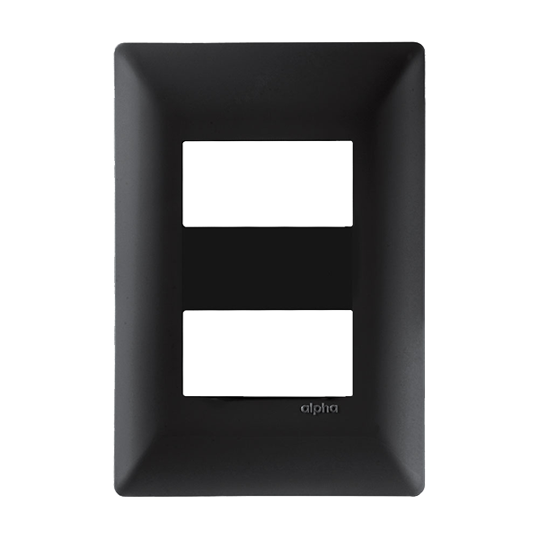 ALPHA PLACA DE 2 VENTANA NEGRO