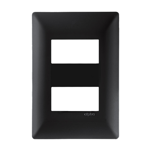 ALPHA PLACA DE 2 VENTANA NEGRO