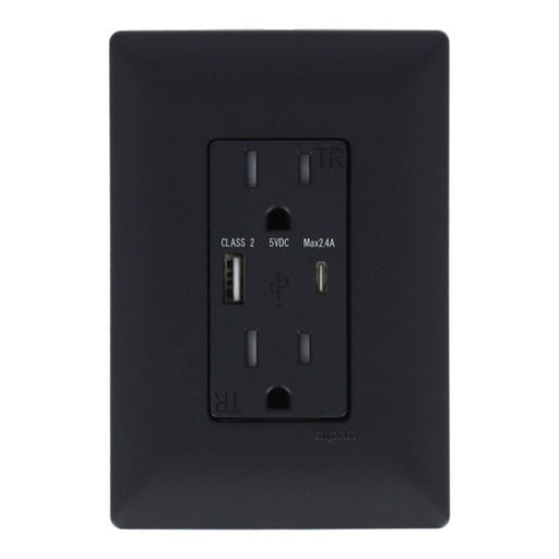 ALPHA CONTACTO DUPLEX 2P T 1 USB A 1 USB C CON PLACA BLANCA