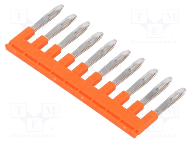 ABB JB6-10 PUENTE NARANJA 10 POLOS P/CLEMAS SNK PASO 6MM MTJE SUPERIOR 41A/1000V AISLADO