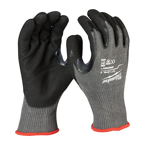 MILWAUKEE GUANTES ANTICORTE NIVEL 5 BAÑADO NITRILO L