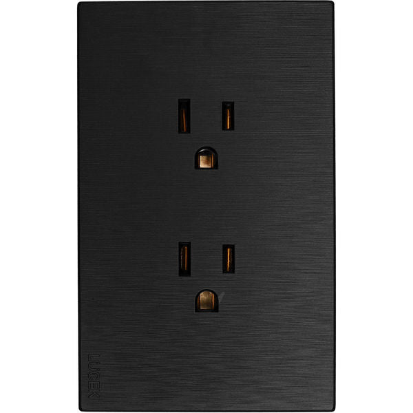LUCEK FLAT PLACA C/CONTACTO DUPLEX  NEGRO