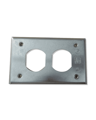 RAWELT TAPA RECTANGULAR CONTACTO DUPLEX ALUMINIO 1O