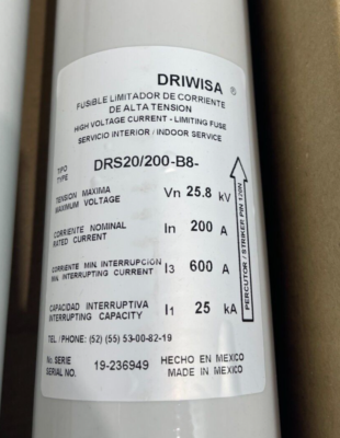FUSIBLE LIMITADOR DE CORRIENTE 25.8KV 50 AMP DRS20