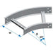 CROSSLINE CURVA HOR 90 GRADOS 12" R8 FONDO SOLIDO
