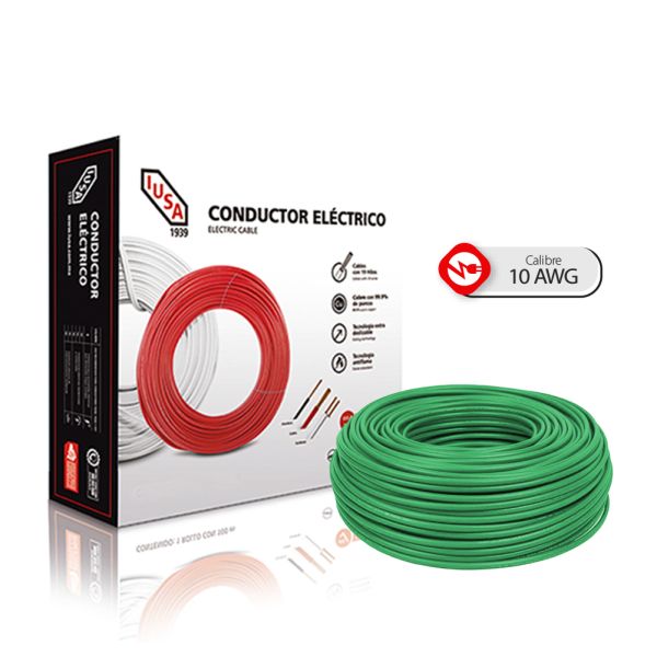 CABLE IUSA THW 10 AWG VERDE METRO