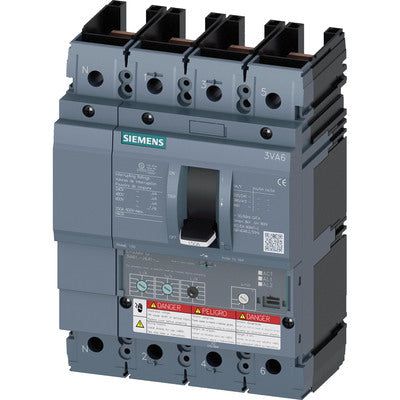 SIEMENS INTERRUPTOR AUT. 3VA6 UL FRAME 150 M35 480V 4POLOS