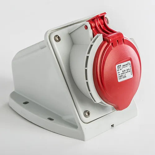 MARNO BASE MURAL 3P+N+T 6H 32AMP 400V IP67 ROJO
