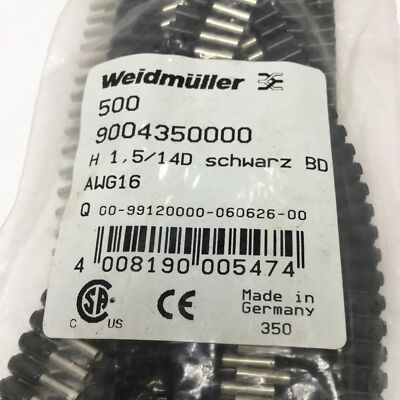 WEIDMULLER PUNTERA 16AWG NEGRO 8mm