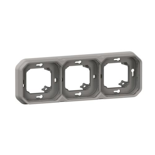 SEDNA PLACA C/SOPORTE 3 MODULOS BLANCO