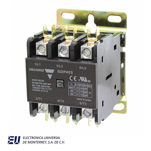 CARLO GAVAZZI CONTACTOR 3P DPC LUG TERM 40A 24VAC GDP403L24V