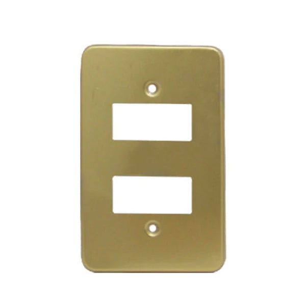 ROYER PLACA DE 2 UNIDAD ALUMINIO DORADO CON TORNILLOS Y CHASIS ME
