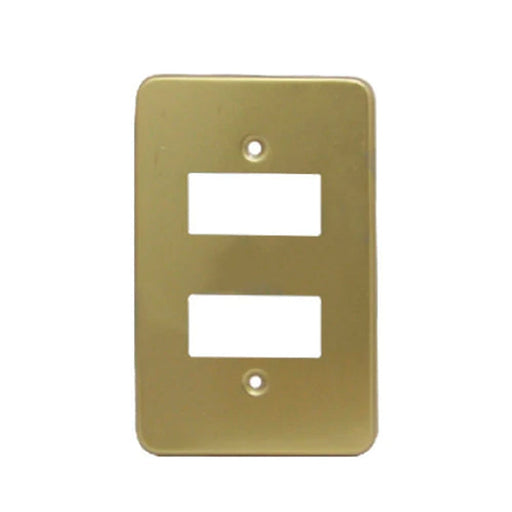 ROYER PLACA DE 2 UNIDAD ALUMINIO DORADO CON TORNILLOS Y CHASIS ME