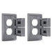 LEVITON PLACA GRIS P/CONTACTO DUPLEX VERTICAL INTERPERIE