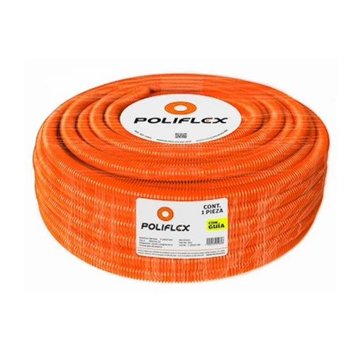POLIFLEX NARANJA S/GUIA 1/2 (13mm) ROLLO 100MTS