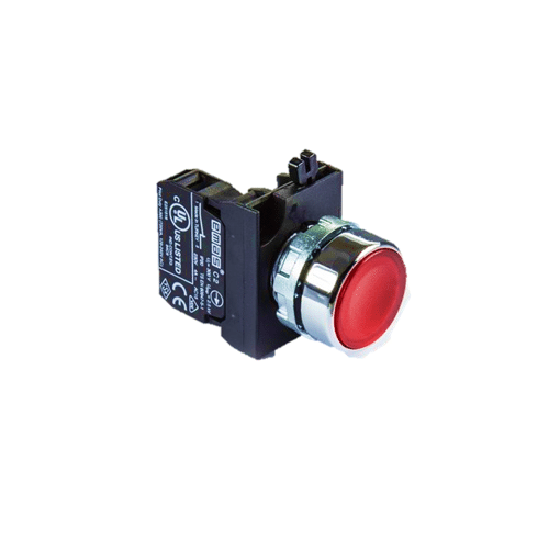 TELEMEC BOTON ILUM AMARILLO 1NA+1NC+LED 230VAC -COMP METAL